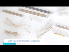 गोल्ड कोटिंग ट्विन ट्यूब इन्फ्रारेड लैंप, औद्योगिक ताप शॉर्ट वेव इन्फ्रारेड लैंप