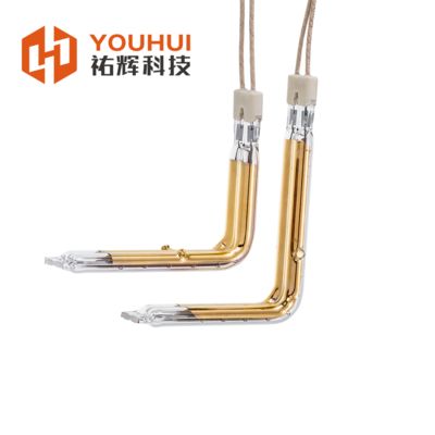 अच्छा दाम L Shape Gold Coated Infrared Heating Element Tube with Visible Light Transmission >93% and UV Light Transmission >85% for Industrial Applications ऑनलाइन