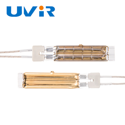 11x23mm TL470 B टाइप ट्विन ट्यूब IR हैलोजन हीटर लैम्प गोल्ड कोटिंग के साथ