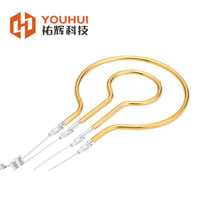 अच्छा दाम 1600W स्वर्ण परावर्तक अंगूठी इन्फ्रारेड हीटर लैंप 240V ऑनलाइन