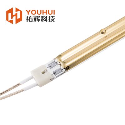 3000W Twin Tube Infrared Lamp with Quartz Glass Tube and Gold Coating for Industrial Heating